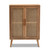 Alina Mid-Century Modern Medium Oak Finished Wood And Rattan 2-Door Accent Storage Cabinet JY1904-Medium Oak-Cabinet