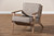 Sigrid Mid-Century Modern Light Grey Fabric Upholstered Antique Oak Finished Wood Armchair Sigrid-Light Grey/Antique Oak-CC