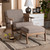 Sigrid Mid-Century Modern Light Grey Fabric Upholstered Antique Oak Finished 2-Piece Wood Armchair And Ottoman Set Sigrid-Light Grey/Antique Oak-2PC Set