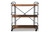 Neal Rustic Industrial Style Black Metal And Walnut Finished Wood Bar And Kitchen Serving Cart SR192044L-Rustic Brown/Black-Cart