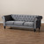 Emma Traditional And Transitional Grey Velvet Fabric Upholstered And Button Tufted Chesterfield Sofa Emma-Grey Velvet-SF