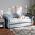 Abbie Traditional And Transitional Light Blue Velvet Fabric Upholstered And Crystal Tufted Twin Size Daybed With Trundle Abbie-Light Blue Velvet-Daybed-T/T