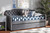 Freda Traditional And Transitional Grey Velvet Fabric Upholstered And Button Tufted Twin Size Daybed With Trundle Freda-Grey Velvet-Daybed-T/T