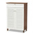 Coolidge Modern And Contemporary White And Walnut Finished 5-Shelf Wood Shoe Storage Cabinet With Drawer FP-03LV-Walnut/White