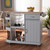 Donnie Coastal And Farmhouse Two-Tone Light Grey And Natural Finished Wood Kitchen Storage Cart RT672-OCC-Natural/Light Grey-Cart