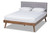 Devan Mid-Century Modern Light Grey Fabric Upholstered Walnut Brown Finished Wood Full Size Platform Bed SW8168-Light Grey/Walnut-M17-Full