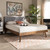 Devan Mid-Century Modern Light Grey Fabric Upholstered Walnut Brown Finished Wood Full Size Platform Bed SW8168-Light Grey/Walnut-M17-Full