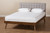 Devan Mid-Century Modern Light Grey Fabric Upholstered Walnut Brown Finished Wood Queen Size Platform Bed SW8168-Light Grey/Walnut-M17-Queen