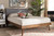 Alke Mid-Century Modern Light Grey Fabric Upholstered Walnut Brown Finished Wood Full Size Platform Bed SW8180-Light Grey/Walnut-M17-Full