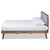 Alke Mid-Century Modern Light Grey Fabric Upholstered Walnut Brown Finished Wood Full Size Platform Bed SW8180-Light Grey/Walnut-M17-Full