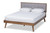 Alke Mid-Century Modern Light Grey Fabric Upholstered Walnut Brown Finished Wood Queen Size Platform Bed SW8180-Light Grey/Walnut-M17-Queen