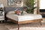 Alke Mid-Century Modern Light Grey Fabric Upholstered Walnut Brown Finished Wood King Size Platform Bed SW8180-Light Grey/Walnut-M17-King