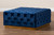 Verene Glam And Luxe Royal Blue Velvet Fabric Upholstered Gold Finished Square Cocktail Ottoman TSF-6690-Royal Blue/Gold-Otto