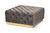 Verene Glam And Luxe Grey Velvet Fabric Upholstered Gold Finished Square Cocktail Ottoman TSF-6690-Grey/Gold-Otto