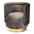 Saffi Glam And Luxe Grey Velvet Fabric Upholstered Gold Finished Swivel Accent Chair TSF-6653-Grey/Gold-CC