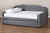 Freda Transitional And Contemporary Grey Velvet Fabric Upholstered And Button Tufted Full Size Daybed With Trundle Freda-Grey Velvet-Daybed-F/T