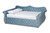 Abbie Traditional And Transitional Light Blue Velvet Fabric Upholstered And Crystal Tufted Full Size Daybed Abbie-Light Blue Velvet-Daybed-Full