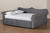 Abbie Traditional And Transitional Grey Velvet Fabric Upholstered And Crystal Tufted Full Size Daybed Abbie-Grey Velvet-Daybed-Full