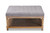 Kelly Modern And Rustic Grey Linen Fabric Upholstered And Greywashed Wood Cocktail Ottoman JY-0001-Grey/Greywashed-Otto