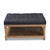 Kelly Modern And Rustic Charcoal Linen Fabric Upholstered And Greywashed Wood Cocktail Ottoman JY-0001-Charcoal/Greywashed-Otto