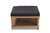 Lindsey Modern And Rustic Charcoal Linen Fabric Upholstered And Greywashed Wood Cocktail Ottoman JY-0002-Charcoal/Greywashed-Otto