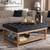 Lindsey Modern And Rustic Charcoal Linen Fabric Upholstered And Greywashed Wood Cocktail Ottoman JY-0002-Charcoal/Greywashed-Otto