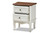 Darlene Classic And Traditional French White And Cherry Brown Finished Wood 2-Drawer Nightstand JY-132054-2 DW NS