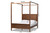 Veronica Modern And Contemporary Walnut Brown Finished Wood King Size Platform Canopy Bed MG0021-1-Walnut-King