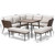 Lillian Modern And Contemporary Light Grey Upholstered And Brown Finished 5-Piece Woven Rattan Outdoor Patio Set MLM-210505-Grey