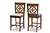 Oscar Modern And Contemporary Grey Fabric Upholstered And Walnut Brown Finished Wood 2-Piece Counter Height Pub Chair Set RH322P-Grey/Walnut-PC
