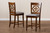 Oscar Modern And Contemporary Grey Fabric Upholstered And Walnut Brown Finished Wood 2-Piece Counter Height Pub Chair Set RH322P-Grey/Walnut-PC