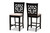 Devon Modern And Contemporary Sand Fabric Upholstered And Espresso Brown Finished Wood 2-Piece Counter Height Pub Chair Set RH310P-Sand/Dark Brown-PC