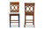 Violet Modern And Contemporary Grey Fabric Upholstered And Walnut Brown Finished Wood 2-Piece Counter Height Pub Chair Set RH323P-Grey/Walnut-PC