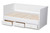 Thomas Classic And Traditional White Finished Wood Expandable Twin Size To King Size Daybed With Storage Drawers MG0032-White-3DW-Daybed