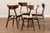 Danica Mid-Century Modern Transitional Light Beige Fabric Upholstered And Walnut Brown Finished Wood 4-Piece Dining Chair Set Danica-Latte/Walnut-DC
