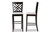 Jason Modern And Contemporary Grey Fabric Upholstered And Espresso Brown Finished Wood 2-Piece Bar Stool Set RH317B-Grey/Dark Brown-BS