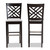 Jason Modern And Contemporary Grey Fabric Upholstered And Espresso Brown Finished Wood 2-Piece Bar Stool Set RH317B-Grey/Dark Brown-BS
