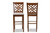 Jason Modern And Contemporary Grey Fabric Upholstered And Walnut Brown Finished Wood 2-Piece Bar Stool Set RH317B-Grey/Walnut-BS