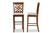 Jason Modern And Contemporary Grey Fabric Upholstered And Walnut Brown Finished Wood 2-Piece Bar Stool Set RH317B-Grey/Walnut-BS