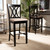 Calista Modern And Contemporary Sand Fabric Upholstered And Espresso Brown Finished Wood 2-Piece Bar Stool Set RH316B-Sand/Dark Brown-BS