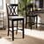 Calista Modern And Contemporary Grey Fabric Upholstered And Espresso Brown Finished Wood 2-Piece Bar Stool Set RH316B-Grey/Dark Brown-BS