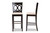 Carson Modern And Contemporary Sand Fabric Upholstered And Espresso Brown Finished Wood 2-Piece Bar Stool Set RH315B-Sand/Dark Brown-BS