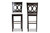 Carson Modern And Contemporary Grey Fabric Upholstered And Espresso Brown Finished Wood 2-Piece Bar Stool Set RH315B-Grey/Dark Brown-BS