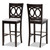 Carson Modern And Contemporary Grey Fabric Upholstered And Espresso Brown Finished Wood 2-Piece Bar Stool Set RH315B-Grey/Dark Brown-BS