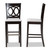 Carson Modern And Contemporary Grey Fabric Upholstered And Espresso Brown Finished Wood 2-Piece Bar Stool Set RH315B-Grey/Dark Brown-BS