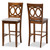 Carson Modern And Contemporary Grey Fabric Upholstered And Walnut Brown Finished Wood 2-Piece Bar Stool Set RH315B-Grey/Walnut-BS