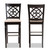 Alexandra Modern And Contemporary Sand Fabric Upholstered And Espresso Brown Finished Wood 2-Piece Bar Stool Set RH322B-Sand/Dark Brown-BS
