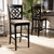 Alexandra Modern And Contemporary Sand Fabric Upholstered And Espresso Brown Finished Wood 2-Piece Bar Stool Set RH322B-Sand/Dark Brown-BS