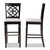 Alexandra Modern And Contemporary Grey Fabric Upholstered And Espresso Brown Finished Wood 2-Piece Bar Stool Set RH322B-Grey/Dark Brown-BS