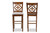 Alexandra Modern And Contemporary Grey Fabric Upholstered And Walnut Brown Finished Wood 2-Piece Bar Stool Set RH322B-Grey/Walnut-BS